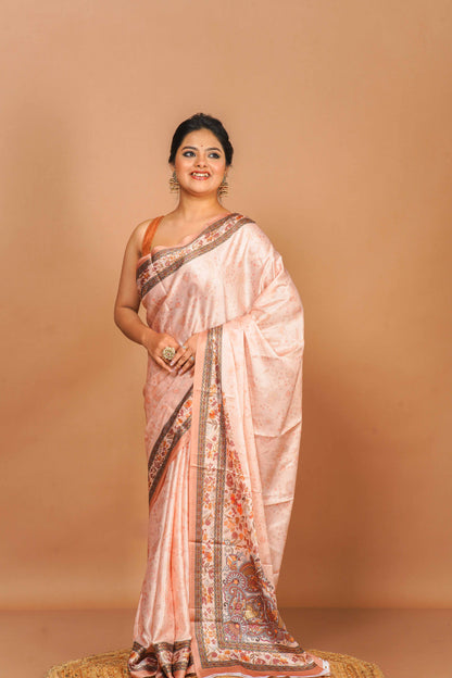 Blush Blossom Heritage Modal Silk Saree - "Gulabi" Collection