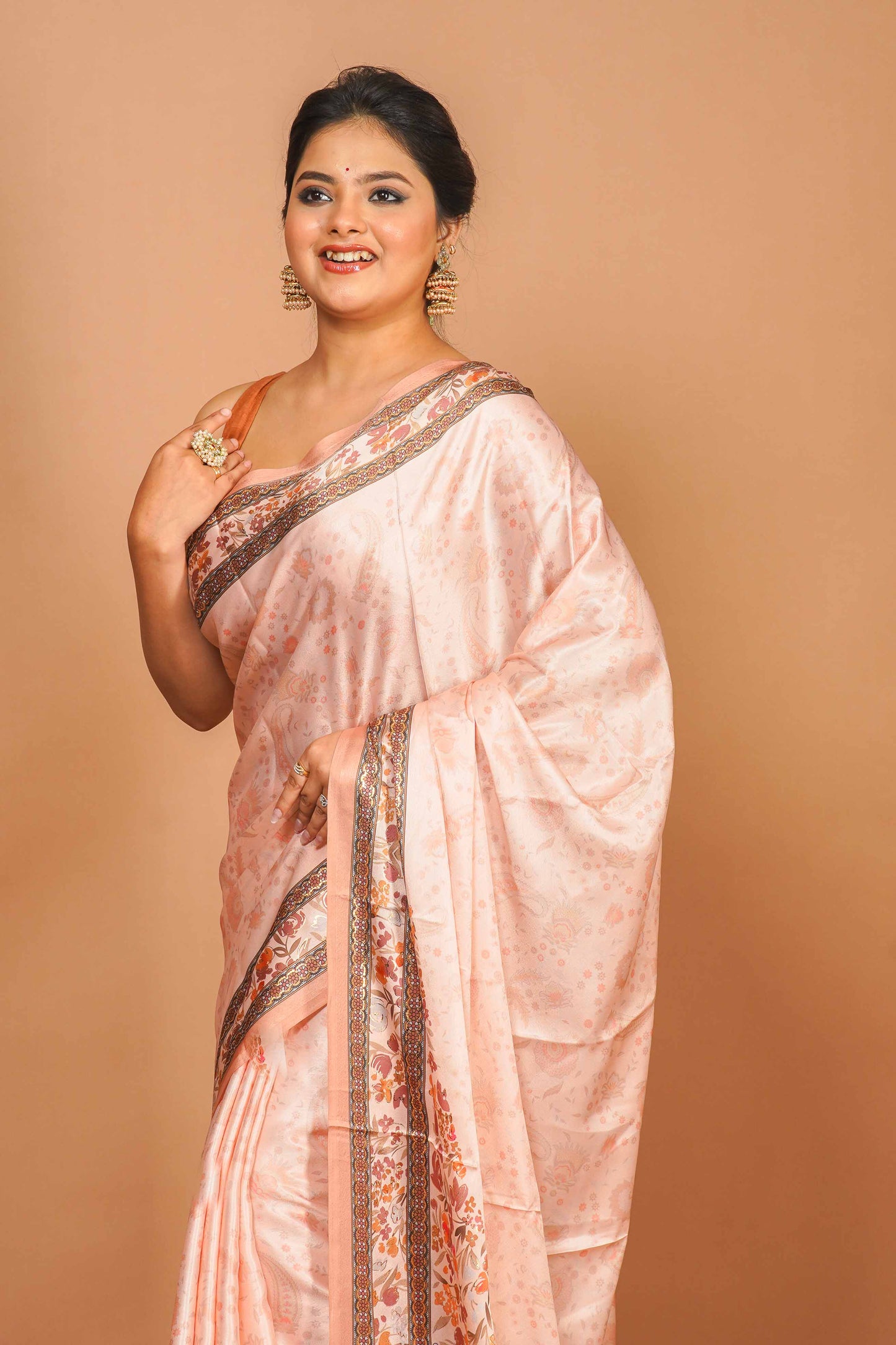 Blush Blossom Heritage Modal Silk Saree - "Gulabi" Collection
