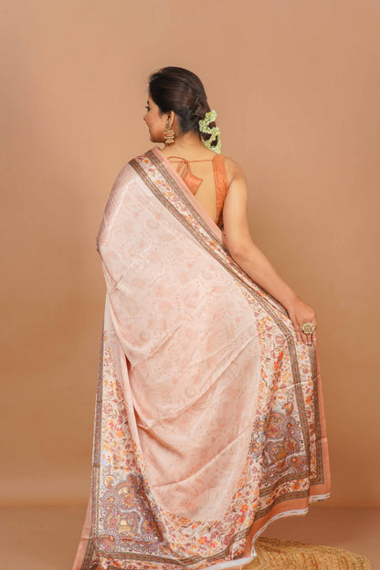 Blush Blossom Heritage Modal Silk Saree - "Gulabi" Collection